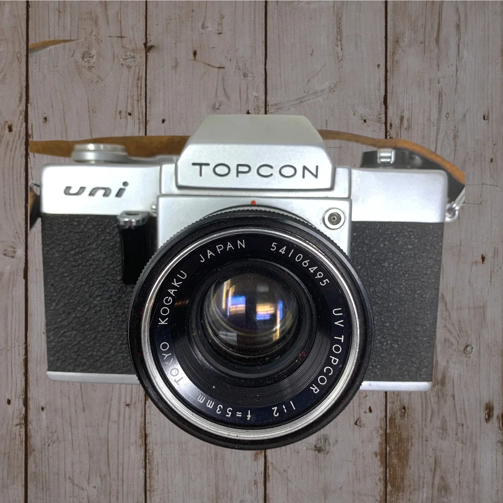 Vintage Topcon Uni 35mm Film Camera UV Topcor 53mm f/2 Lens Case Parts Repair